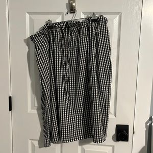 Ava & Viv Black and White Gingham Midi Skirt